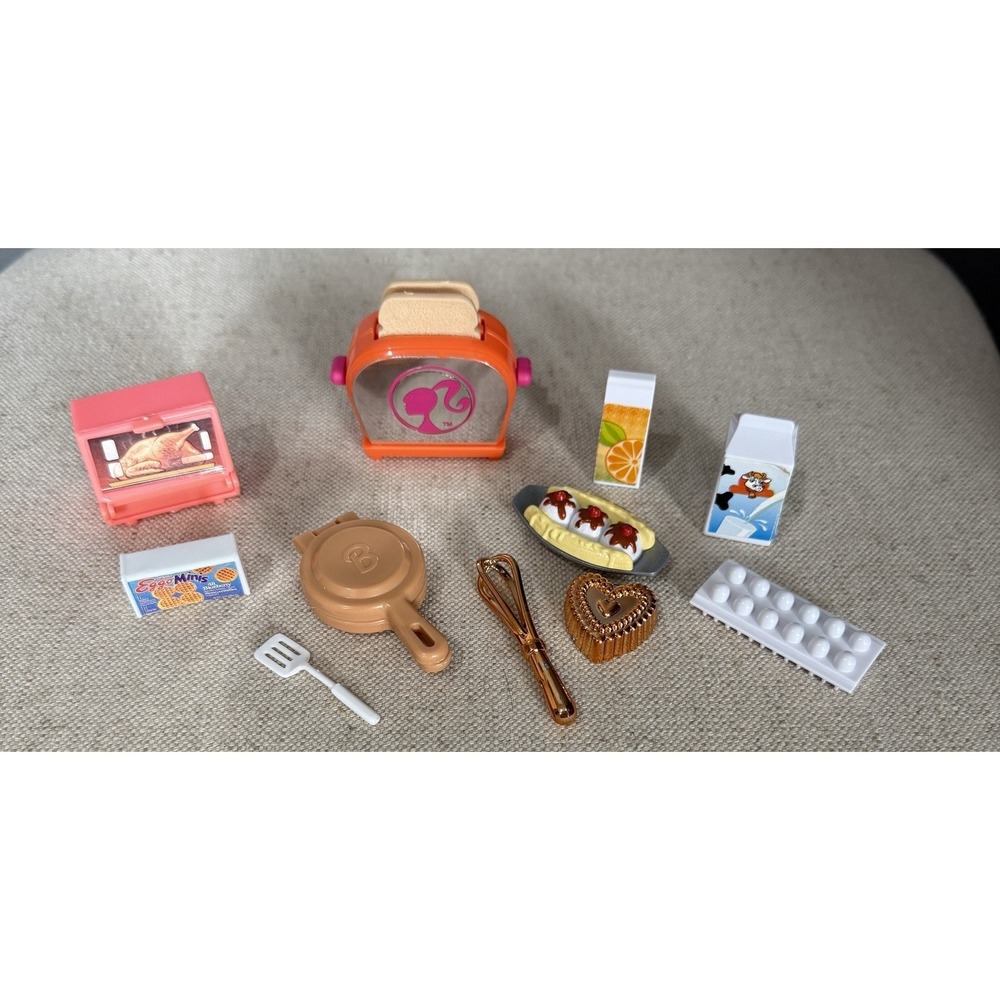 Vintage 90's-2000 Barbie and other Fashion Doll Food Lot And‎ Accessories